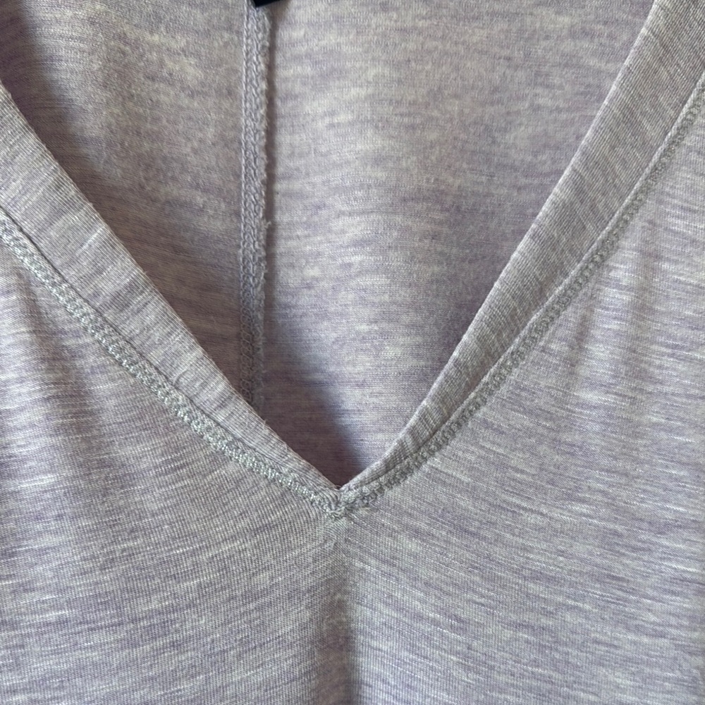 White House Black Market Purple Relaxed Short Sleeve Tee - Picture 3 of 6